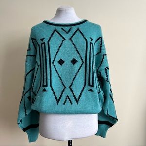 vintage 80s balloon sleeve sweater
